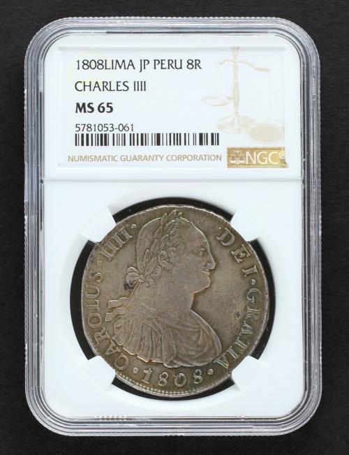 CARLOS IV. 8 Reales. 1808. LIMA. J.P. 27,39 grs. Cordoncillo