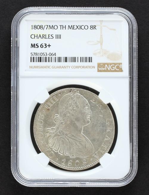 CARLOS IV. 8 Reales. 1808/7. MÉXICO. T.H. 27,01 grs. Pleno b