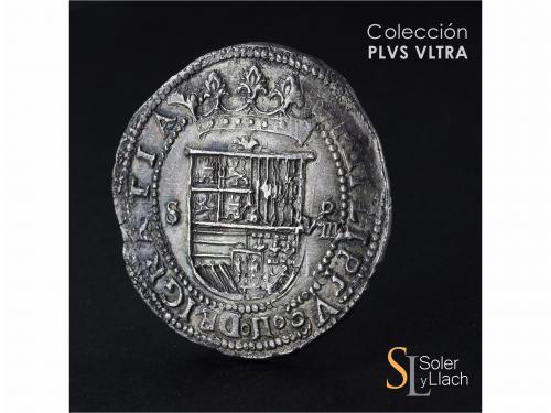 FELIPE II. 8 Reales. S/F. SEVILLA. Anv.: S - Escudo - VIII r