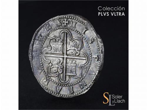 FELIPE II. 8 Reales. S/F. SEVILLA. Anv.: S - Escudo - VIII r