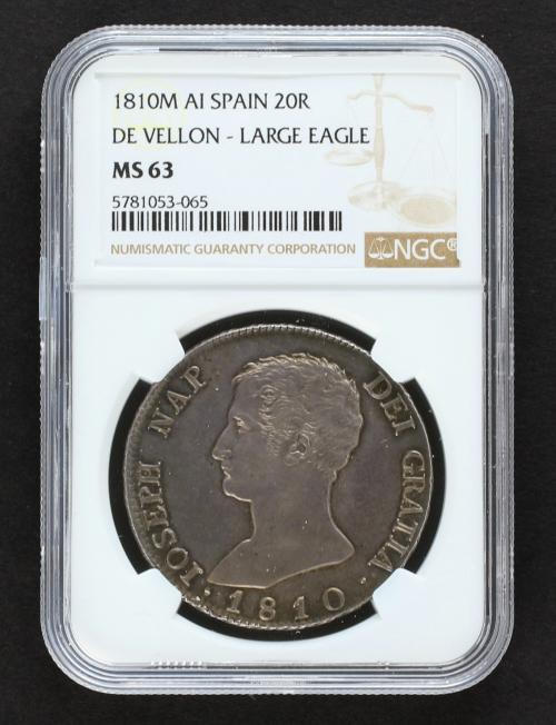 JOSÉ NAPOLEÓN. 20 Reales. 1810. MADRID. A.I. 26,98 grs. Águi