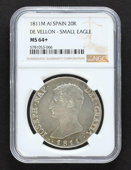 JOSÉ NAPOLEÓN. 20 Reales. 1811. MADRID. A.I. 27,2 grs. Águil