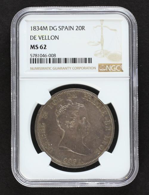 ISABEL II. 20 Reales. 1834. MADRID. D.G. 27 grs. Departament