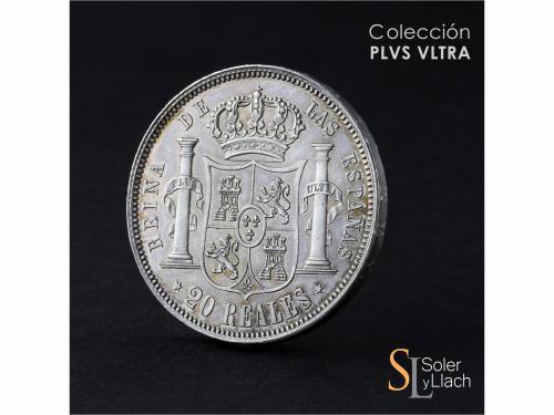 ISABEL II. 20 Reales. 1855. MADRID. 25,84 grs. En marzo de 2