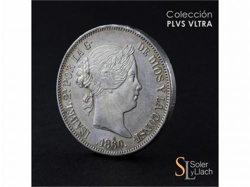 ISABEL II. 20 Reales. 1860. MADRID. 25,86 grs. Levísimas ray
