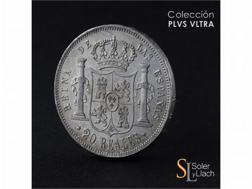 ISABEL II. 20 Reales. 1860. MADRID. 25,86 grs. Levísimas ray