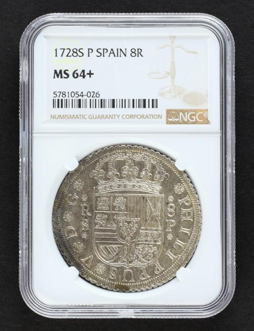 FELIPE V. 8 Reales. 1728. SEVILLA. P. 26,95 grs. Pleno brill