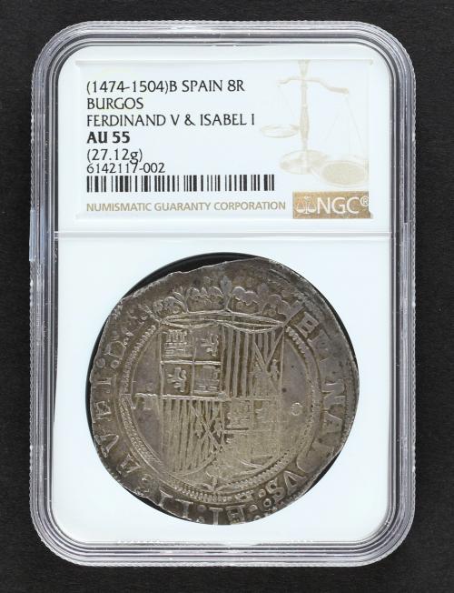 REYES CATÓLICOS. 8 Reales. BURGOS. Anv.: VIII roel encima - 