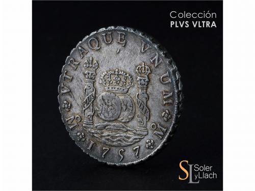 FERNANDO VI. 8 Reales. 1757/6. MÉXICO. M.M. 26,94 grs. Colum