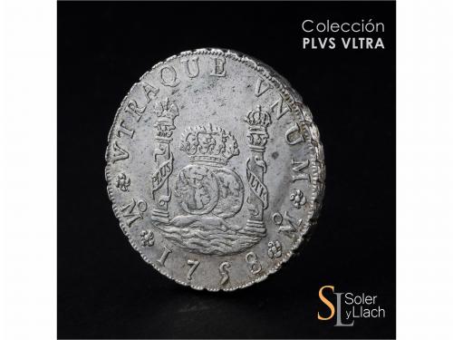 FERNANDO VI. 8 Reales. 1758. MÉXICO. M.M. 26,94 grs. Columna