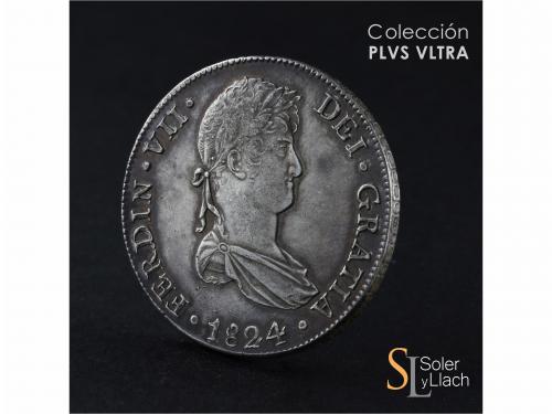 FERNANDO VII. 8 Reales. 1824. CUZCO. T. 26,59 grs. Bonita pá