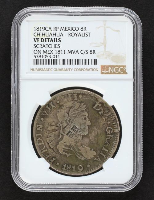 FERNANDO VII. 8 Reales. 1811. MONCLOVA. Anv.: MVA / 1811 sob