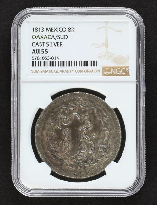 FERNANDO VII. 8 Reales. 1813. MORELOS. 28,13 grs. AR fundida