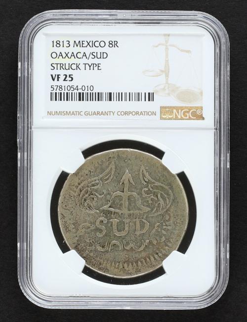 FERNANDO VII. 8 Reales. 1813. MORELOS. 26,33 grs. AR acuñada