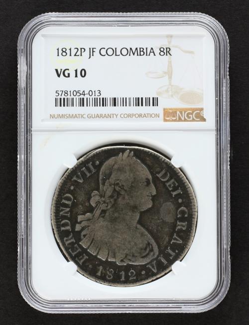 FERNANDO VII. 8 Reales. 1812. POPAYÁN. J.F. 26,21 grs. Busto