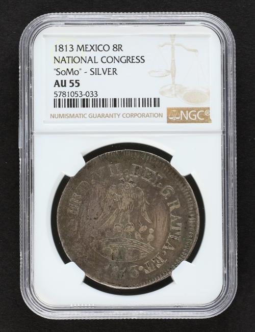 FERNANDO VII. 8 Reales. 1813. TLALPUJAHUA. S (roel encima).M
