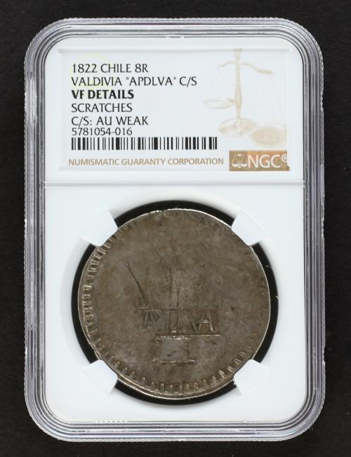 FERNANDO VII. 8 Reales. 1822. VALDIVIA (Chile). 9,68 grs. Ve