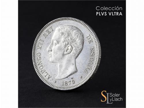 ALFONSO XII. 5 Pesetas. 1875 (*18-75). D.E.-M. Pleno brillo 