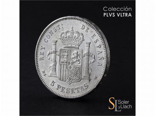 ALFONSO XII. 5 Pesetas. 1885 (*18-87). M.S.-M. Brillo origin