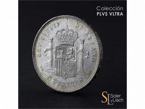 ALFONSO XIII. 5 Pesetas. 1892 (*18-92). P.G.-M. Tipo Bucles.