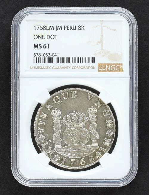 CARLOS III. 8 Reales. 1768. LIMA. J.M. 27,11 grs. Columnario