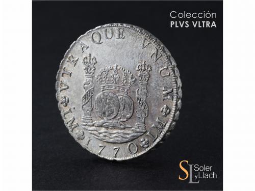 CARLOS III. 8 Reales. 1770. LIMA. J.M. 26,73 grs. Columnario