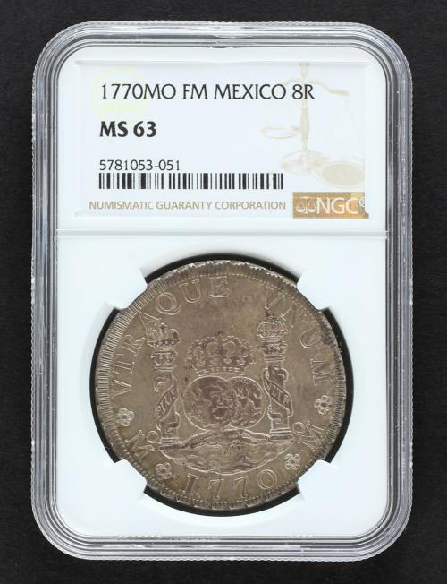 CARLOS III. 8 Reales. 1770. MÉXICO. F.M. 26,88 grs. Columnar