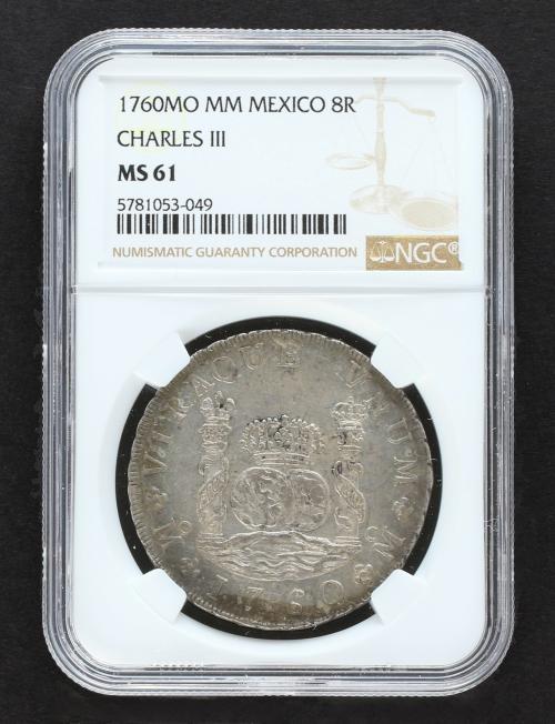 CARLOS III. 8 Reales. 1760. MÉXICO. M.M. 26,97 grs. Columnar