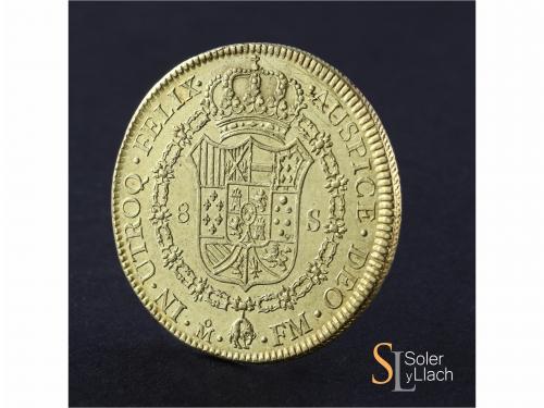 CARLOS III. 8 Escudos. 1773. MÉXICO. F.M. 27,01 grs. (Rayita