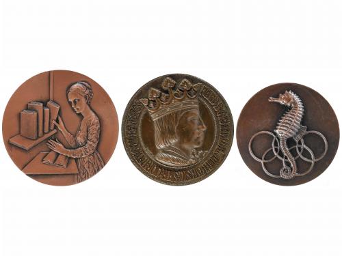 MEDALLAS ESPAÑOLAS. Lote 16 medallas. Br, AE, metal dorado. 