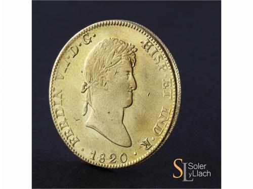 FERNANDO VII. 8 Escudos. 1820. MÉXICO. J.J. 26,98 grs. (Leví
