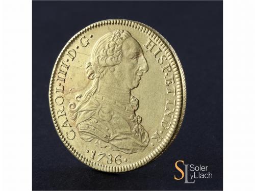 CARLOS III. 8 Escudos. 1786. MÉXICO. F.M. 26,97 grs. (Leve r