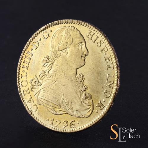 CARLOS IV. 8 Escudos. 1796/5. MÉXICO. F.M. 26,7 grs. Acuñaci