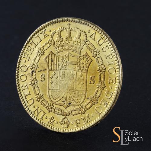 CARLOS IV. 8 Escudos. 1796/5. MÉXICO. F.M. 26,7 grs. Acuñaci
