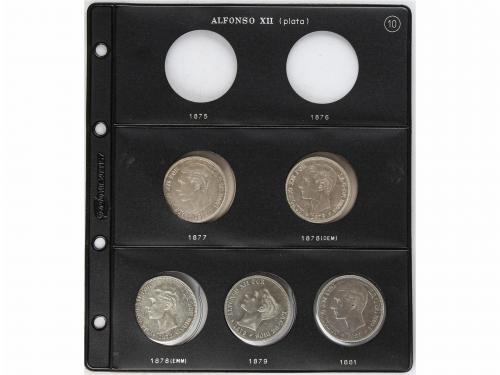 LOTES CENTENARIO. Lote 23 monedas 5 Pesetas. 1870 a 1898. GO