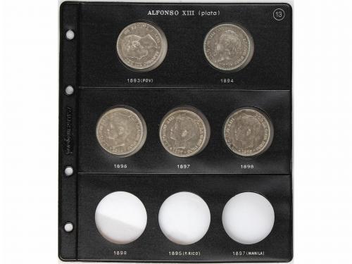 LOTES CENTENARIO. Lote 23 monedas 5 Pesetas. 1870 a 1898. GO