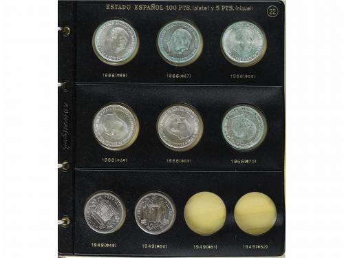 ESTADO ESPAÑOL. Lote 118 monedas. 1937 a 1966. Colección de 