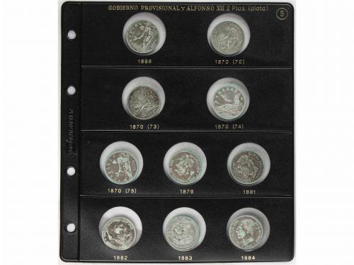 LOTES CENTENARIO. Lote 40 monedas 1 (23) y 2 (15) Pesetas y 