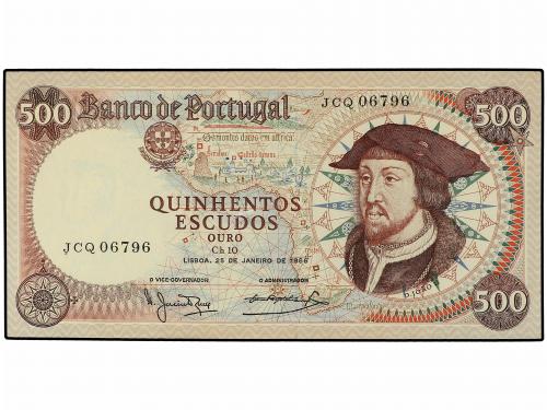 BILLETES EXTRANJEROS. Lote 2 billetes 500 y 1.000 Escudos. 1