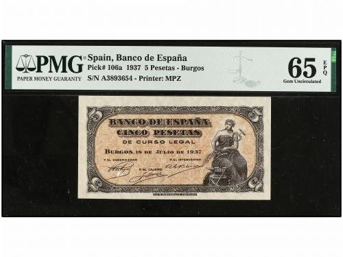 ESTADO ESPAÑOL. Lote 2 billetes 5 Pesetas. 18 Julio 1937. Po
