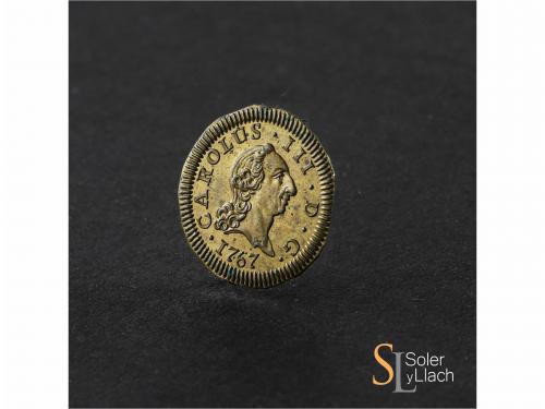 CARLOS III. Prueba de anverso 1/2 Escudo. 1767. 0,51 grs. Br