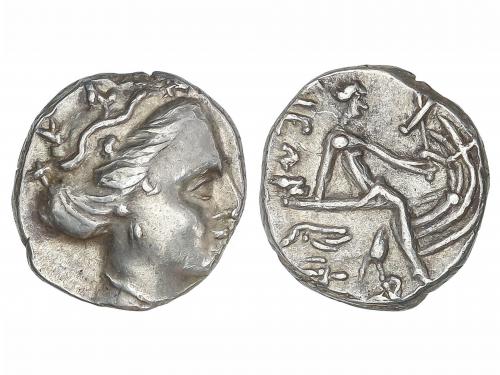 MONEDAS GRIEGAS. Tetróbolo. Siglo III a.C. EUBOIA. HISTIAIA.