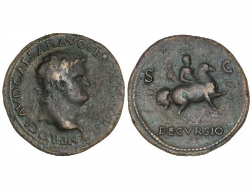 IMPERIO ROMANO. Sestercio. Acuñada el 54-68 d.C. NERÓN. Anv.