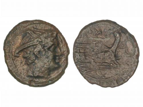 REPÚBLICA ROMANA. Semiuncia. 211-206 a.C. ANÓNIMO. Anv.: Cab