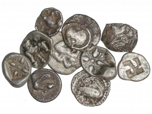 MONEDAS GRIEGAS. Lote 10 divisores. AR. Diferentes cecas. A 