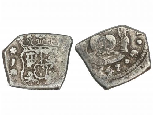 FERNANDO VI. 2 Reales. 1747. GUATEMALA. J. 6,70 grs. Columna