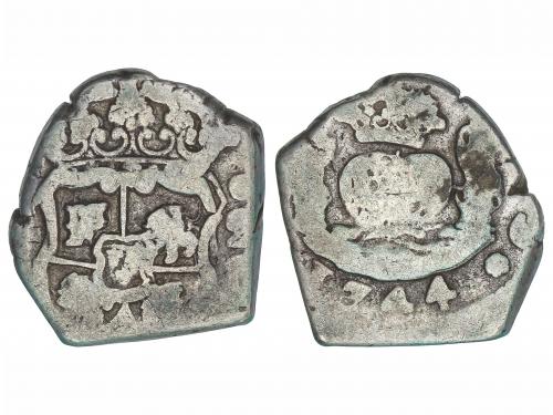 FELIPE V. 2 Reales. 1744. GUATEMALA. (J). 6,50 grs. Columnar