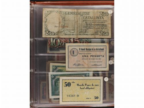 ESTADO ESPAÑOL. Lote 55 billetes 1 a 1.000 Pesetas. 1936 a 1