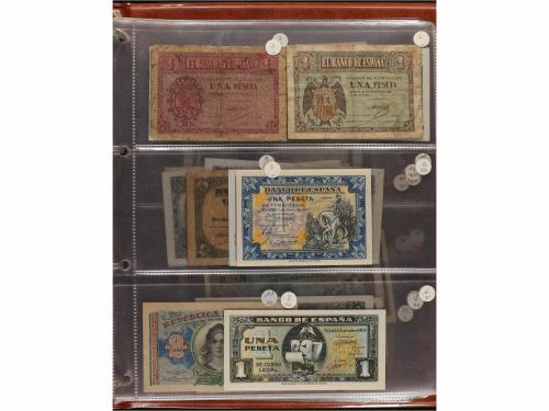 ESTADO ESPAÑOL. Lote 55 billetes 1 a 1.000 Pesetas. 1936 a 1