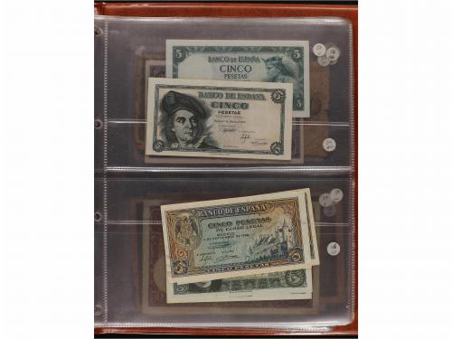 ESTADO ESPAÑOL. Lote 55 billetes 1 a 1.000 Pesetas. 1936 a 1
